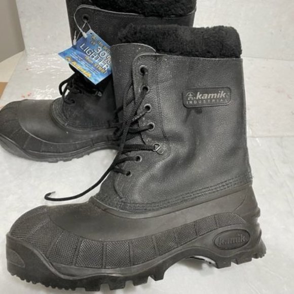 KAMIK Industrial Safety Toe Insulated Waterproof Black Work Boots Size 10 main image 9